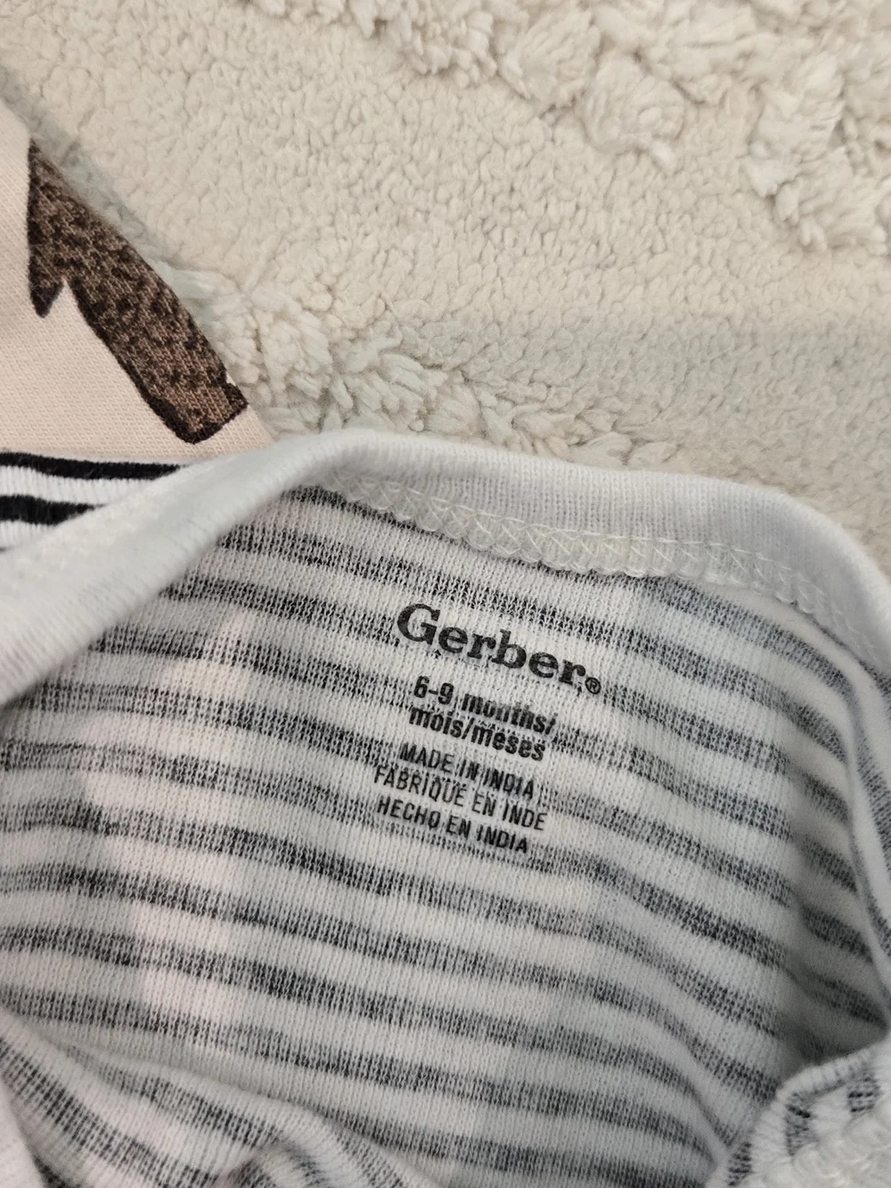 Gap Gerber - Set Of 2 Baby Long-Sleeve Bodysuits - Bear Print & Black Stripe
